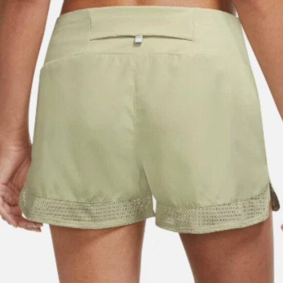 Nike Running Shorts Dri-Fit Mesh Women's Size LARGE, Olive Aura - Picture 3 of 6